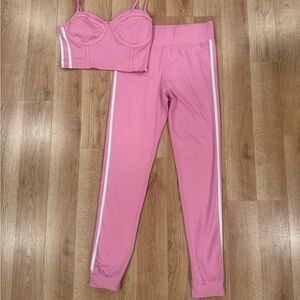 Wild Fable Pink Pajama Set with White Stripes